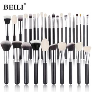 Beili 15/25 / 30pcs Makeup Brushes Not Professional Natural Goat Hair Foundation Foundshadow Makeuvrow Mamage Brosses 240323