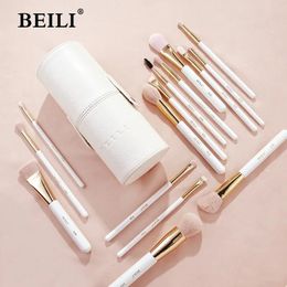 BEILI 15 stks Make-Up Kwasten met Opslag Emmer Premium Professionele Foundation Oogschaduw Eyeliner Wimper Mengborstel Set240102