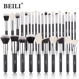 BEILI Zwarte make-up kwasten set Professionele natuurlijke geitenvezel haarborstels Foundation Poeder Contour Oogschaduw make-up kwasten 240116