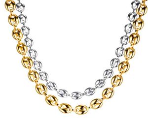 Bijoux Beiyan Wholale Fashion High Quality Coffee Bean Stainls Steel Gold Collier3404138