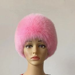 BEIZIRU diadema de piel de zorro real para mujer, tocados de moda de invierno, accesorios para el cabello para niña, accesorios para el cabello 240125