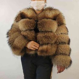 BEIZIRU, abrigo de piel de lujo de plata de mapache Real, ropa de mujer, chaqueta de piel de invierno Natural, cálido, grueso, largo, talla grande H220718