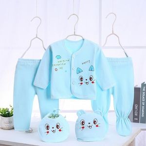 Bekamille Infant Nouveau-né Baby Sets (5pcs / Set) Vêtements doux Coton Mode Garçons Filles Costumes 210317