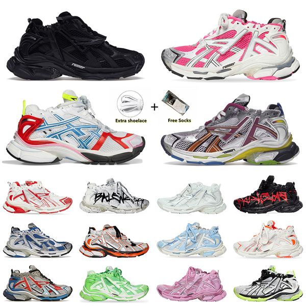 Belanciaga Runners 7.0 Hommes Chaussures CasualCuir Gratuit Gris Violet Clair Néon Jaune Blanc Graffiti Noir Marque De Luxe Femmes Hommes Baskets Baskets Taille 35-46 dh gate