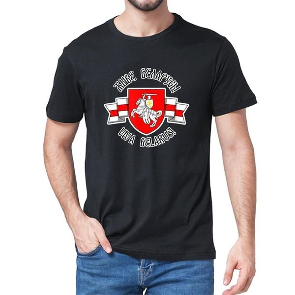 Biélorussie Pogonya blanc rouge blanc drapeau symbole de protestation hommes T-Shirt à manches courtes coton cadeau femmes haut tee T-shirt unisexe 210322