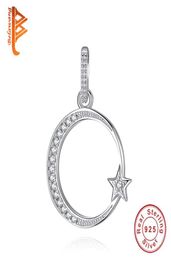 Belawang authentique 925 STERLING Silver Charming Star Moon Clear Cz Charm Pendentif Bracelets Collier Diy Bijoux de mode 2240740