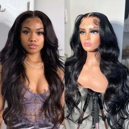 Bele 13x4 Transparant Menselijk 180% Dichtheid Braziliaanse Body Wave HD Diep deel Kanten Voorkant Lijmloze pruiken Maagd Huamn voor zwarte vrouwen Pregeplukt Wit babyhaar