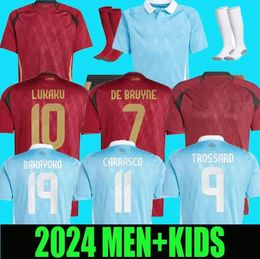 Bélgica 24 25 Jersey de fútbol de Bruyne Lukaku Doku 2024 Europue National Team Camiseta de fútbol 2025 Men Kid Kit Set a casa Train Carrasco Tielemans