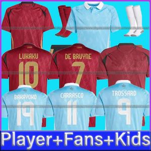 Belgique 24 25 Soccer Jersey de Bruyne Lukaku Doku 2024 Euro Cup Team Football Shirt 2025 Hen Kids Kit Retour à la maison Train Carrasco Tielemans Bakayoko
