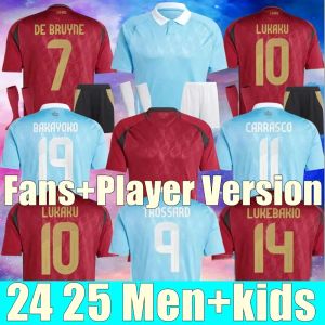 Belgique 24 25 Jerseys de football de Bruyne Lukaku Trossard 2024 Euro Cup Team Football Shirt 2025 Men Kids Kit Retour à la maison Train Tielemans Bakayoko Carrasco