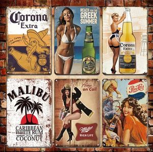 Bélgica Cerveza Cartel Metal Pintura Signos Vintage Pin-up Cartel de chapa Placa decorativa Pub Bar Hombre Cueva Club Arte de la pared Decoración Accesorios 30X20cm W03