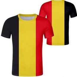 Camiseta juvenil masculina de BÉLGICA con nombre personalizado y número, camiseta negra belga con estampado belga francés, bandera de la nación po clo279k