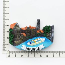 Belgiumtourism Souvenir Maignants de réfrigérateur 3D Artisanat peint Brusels Gent Travel Magnetic Refrigerator Magnet Stickers