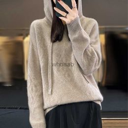BELIARST 2023 automne/hiver nouveau pull en cachemire vêtements pour femmes pull à capuche 100% laine mérinos haut en tricot mode vestes coréennes HKD230829