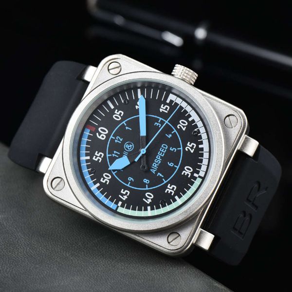 Bell y Ross 2023 Muñecos de pulsera Hombres automáticos Mecánicos Bell Bell Bell Bell Rubber Ross Wall Wallgats Multifunción Seis puntos VV03 Alta calidad