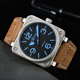 Bell y Ross High Quality Top Brand Bell Ross Watch Sports Business Silicone Strap Strap Mirror Automatic Mechanical Man Watches Movimiento de diseñador Montre W