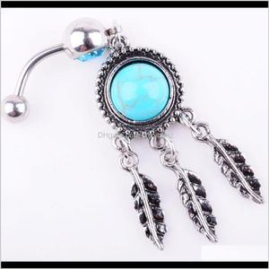 Bell Button Body Sieraden Levering 2021 D0739 (1 kleur) Dream Catcher Dangle 20 PCS Clear Colors Stones Belly Rings Navel Naval Groothandel