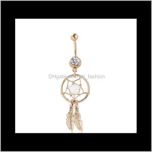 Botón de campana Joyería para el cuerpo Jewelrydream Catcher Dangle 20 piezas Mezcla de colores Anillos para el vientre Navel Naval Venta al por mayor Lote 2027 Entrega de la gota 2021 8N2Ma