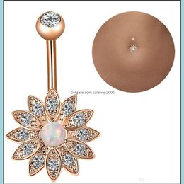 Bell Button Rings Body Jewelry Jewelry3 / Set Opal Nail Soft Ceramic Ball Navel Ring Combinatie Drop levering 2021 TTI8U