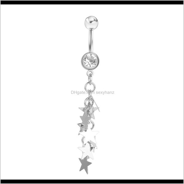 Anillos de botón de campana Entrega directa 2021 D0025 (1) Bonito estilo de estrellas pequeñas Color claro como se muestra en la imagen Piercing Jewlery Navel Belly Ring Body Jewelr