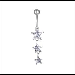 Bell -knopringen Drop Delivery 2021 D0614 (1) Duidelijke kleur Nice Stars Style met piercing Jewlery Navel Belly Ring Body Sieraden Kytpn