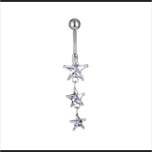 Anillos de botón de campana Entrega directa 2021 D0614 ( 1 ) Color claro Bonito estilo de estrellas con joyería piercing Anillo para el ombligo Joyas para el cuerpo Kytpn