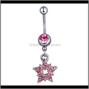 Bell -knopringen Drop Delivery 2021 D0747 (1) Mooie stijl Pink kleur als afgebeelde Waterroop Piercing Jewlery Navel Belly Ring Body Sieraden O