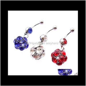 Cloche D0153 3 Couleurs Nombril Anneaux De Nombril Piercing Bijoux Dangle Mode Charme Belle Cz Pierre Acier 10Pcslot 5Eh4I 6Djxq204A