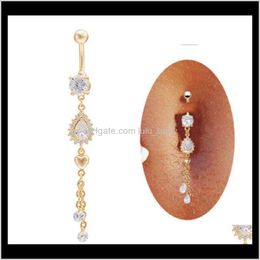 Bell Drop Delivery 2021 Bars Button Belly Zirkon Party Body Sieraden Navel Piercing Ringen PS2820 8SHFI