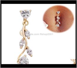 Bell Jewelry Jewelrym Gold Dangle Belly Button Body Piercing Reverse Sexy Navel Rings Drop Delivery 2021 805Mf2834498