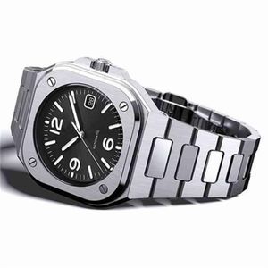 Bell Ross Heren Premium Klassiek Vierkant Quartz Luxe Datum Stalen Band Montre Homme Horloge Relogio Masculino223P
