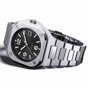 Bell Ross Heren Premium Klassiek Vierkant Quartz Luxe Datum Stalen Band Montre Homme Horloge Relogio Masculino299m