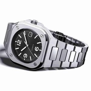 Reloj Bell Ross para hombre, clásico, cuadrado, de cuarzo, con fecha de lujo, banda de acero, reloj para hombre, reloj Masculino242C