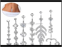 Bell Sier Rose Gold 6pcs navel navel navel body piercing sieraden accessoires charmante sexy ringen bar 7cw9x3592256