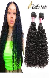 Bella Hair 2 stks veel Hoogste Kwaliteit Peruaanse Diepe Krullend Golf Haarbundel Braziliaans Haar Weeft Dikte Ruwe Indiase Haarextensies1299038