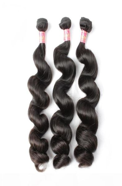 Bella Hair 830 pouces 100 indien non transformés vierges Extensions de cheveux humains couleur naturelle vague lâche cheveux Bundles3692041