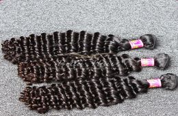 Bella Hair 834 pouces Grade 8A trame de cheveux vierges malaisiens non transformés couleur naturelle 34 pcslot tissages de vague profonde pour l'ensemble V1073838