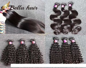Bella Hair 9A 100 Remy Virgin Paquetes de cabello brasileño Virgen sin procesar Extensiones de cabello humano blanqueables teñibles 3 piezas / lote Brasil8733402