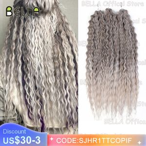 Bella Hair Braiding Curl 24 inch Afro Wave Twist Haak Braid Fake ombre Synthetische roze gember B 240513