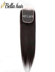 Bella Hair Lace Closure 4x4 100 cheveux humains vierges, fermeture supérieure en trois parties au milieu avec cheveux de bébé, couleur naturelle 3194624
