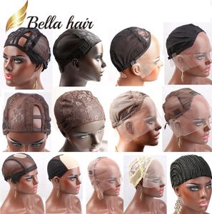 Bella Hair – bonnets de perruque professionnels en dentelle, pour la fabrication de perruques, différents Types de couleur, noir, marron, blond, taille du bonnet en dentelle suisse, LMS6449799