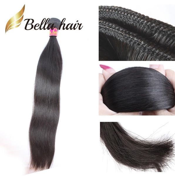 Bella Top Quality 11A Paquetes de cabello humano virgen CRUDO brasileño Recto Sin procesar Grueso Completo 1 pieza Extensiones de tejido de cabello se pueden teñir t1149814