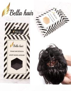 Bellahair 100 Human Hair Scrunchie Bun Police à cheveux Wavy Curly Hairponytail Extensions de cheveux beignet Chignons 1B48273060SI3432253