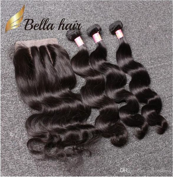 BellaHair Paquetes brasileños con cierre 830 Extensiones de cabello humano de doble trama El cabello teje la onda del cuerpo ondulado Julienchina 834 pulgadas6849217