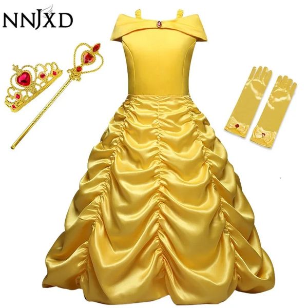 Belle robe de princesse Halloween Cosplay Belle Costume la Belle et la bête robe pour enfants pour filles fête d'anniversaire vêtements pour enfants 240116