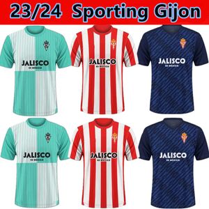 2023 2024 Sporting de Gijon Mens Soccer Jerseys Izquierdoz Queipo Campu J. Varane Diego S. J. Otero Djuka Home Away 3rd Football Shirts