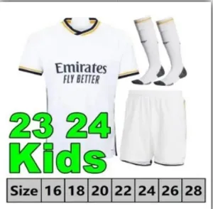 Bellingham 23/24 Jerseys de fútbol Vini Jr Mbappe Modric Fans Jugador 2023 2024 Camisa de fútbol Real madrids Rodrygo camavosa camisetas kit para niños unif 784