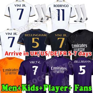 Bellingham 23/24 voetbalshirts Vini Jr Mbappe Modric Fans Player 2023 2024 Voetbalshirt Real Madrids Rodrygo Camavinga Camisetas Men Kids Men Kids
