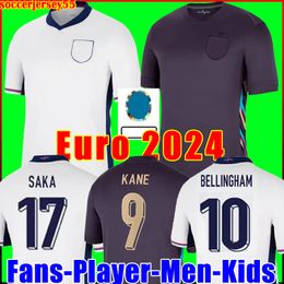 Bellingham Soccer Jersey Fans Jugador Versión 24 25 Camisa de fútbol 2024 2025 Saka Foden Rashford Grealish Kane Inglaterra Camisa de fútbol Kit Women Kit Kit Tops 55