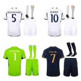 BELLINGHAM camisetas de fútbol 23 24 REAL MADRIDS kits de fútbol para niños Camiseta de fútbol VALVERDE TCHOUAMENI ALABA MODRIC RODRYGO Cuarto 2023 2024 VINI JR Maillots de fútbol
